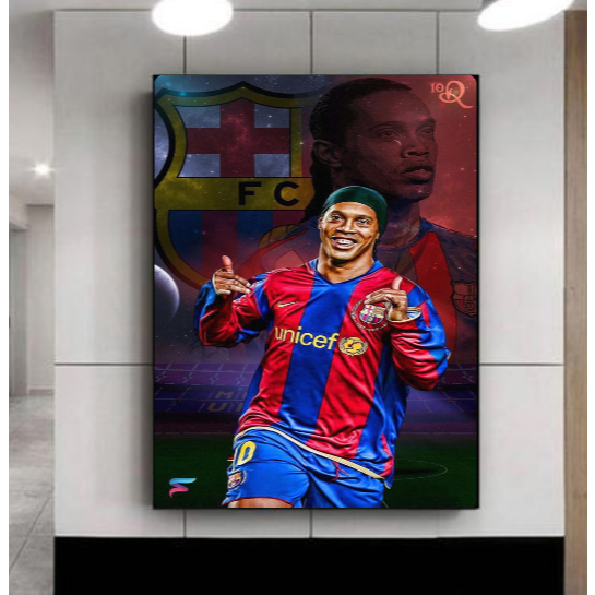 Quadro Decorativo Ronaldinho o bruxo no Barcelona
