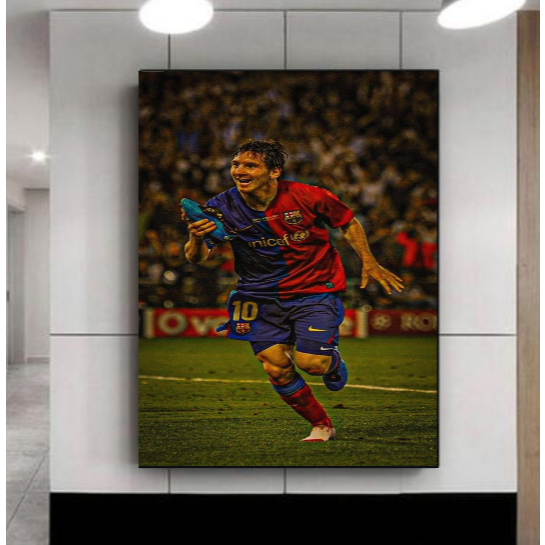 Quadro Decorativo Lionel Messi THE GOAT barcelona neymar