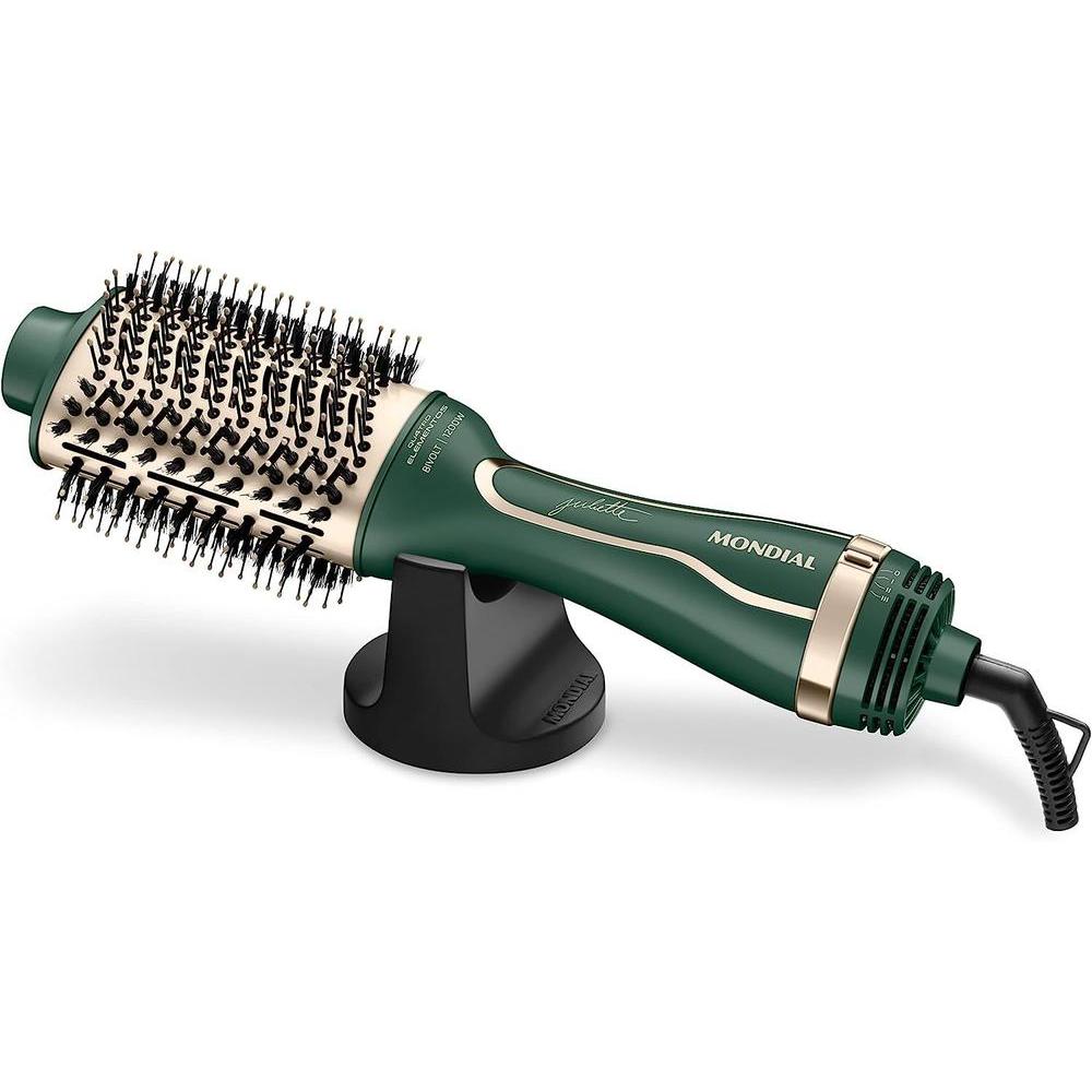 Escova Secadora Mondial By Juliette,ES-JU-02Verde Oliva, 1300W, Bivolt em Oferta na Shopee