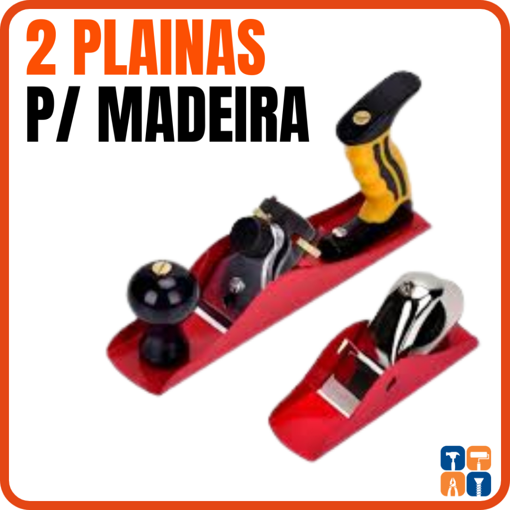 Plaina Manual Kit Jogo 2 Plainas para Madeira Manual Profissional