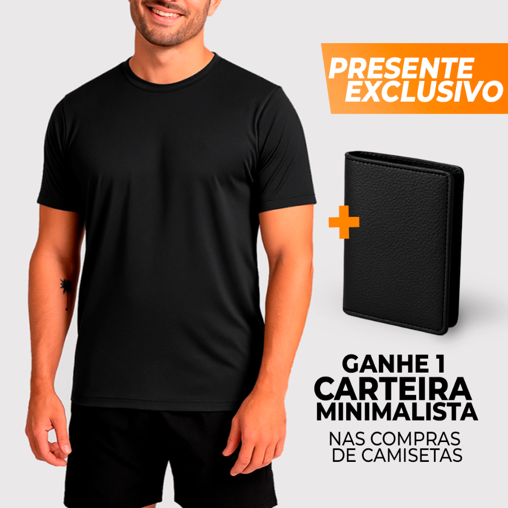 Kit 2 Camisetas Masculinas Dry Fit Academia Corrida +  Carteira Inclusa– Esportes, Academia,Treino e  Casual