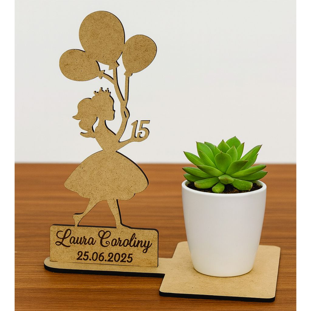 10 UNIDADES Lembrancinha MDF 15 Anos Personalizada 🎈 Centro de Mesa com Espaço p/ Suculenta em Oferta na Shopee