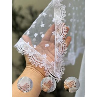 Véu CCB Congregação Renda Sortida Infantil e Juvenil Poá ou Algodão Bico Redondo Rendado RENDAS SORTIDAS** em Oferta na Shopee