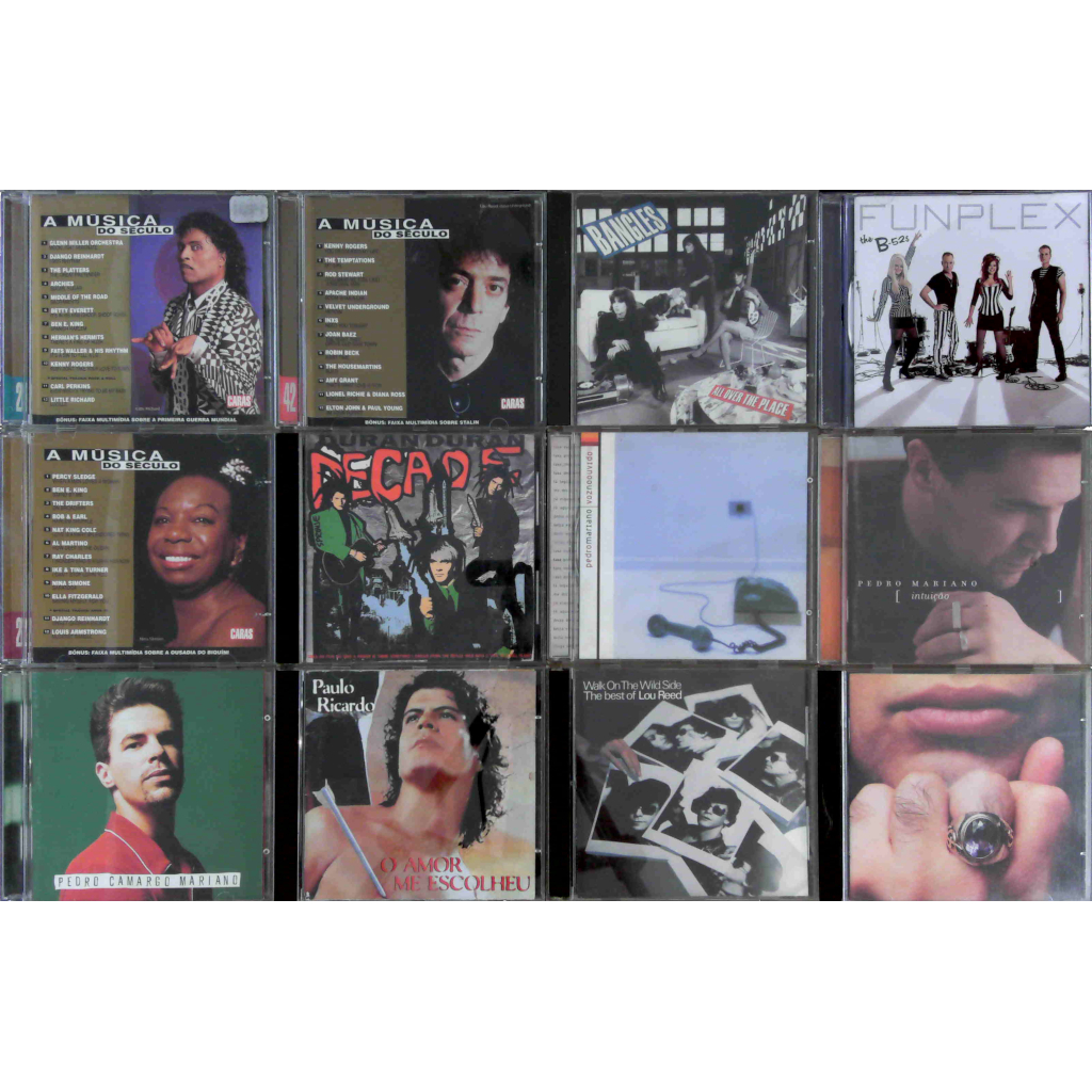 Lote de 12 CDs - Pepeu Gomes, Pedro Camargo Mariano, Bangles, Lou Reed, Duran Duran, Paulo Ricardo