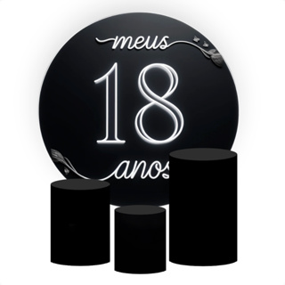 Kit Decorativo 18 Anos – Painel + Cilindros para Festa de Aniversário em Oferta na Shopee