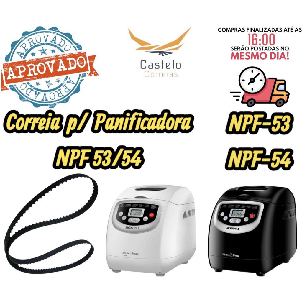 Correia p/ panificadora NPf53 / NPf 54 em Oferta na Shopee