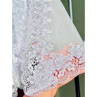 Véu CCB Congregação Adulto Algodão Renda Guipir em 3D Floral Bico Redondo Rendado Mod-091 em Oferta na Shopee