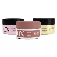 Cronograma Capilar de Máscaras OX 300g (Nutre + Colágeno + Hialurônico ) - Envio imediato