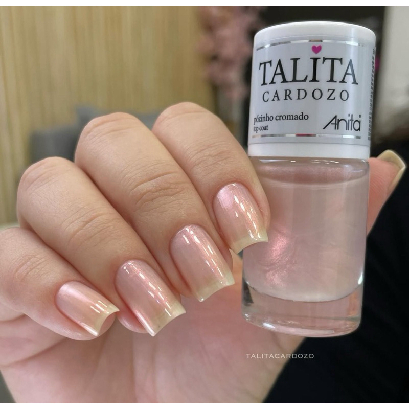 Esmalte Anita Talita Cardozo Top Coat Pózinho Cromado em Oferta na Shopee