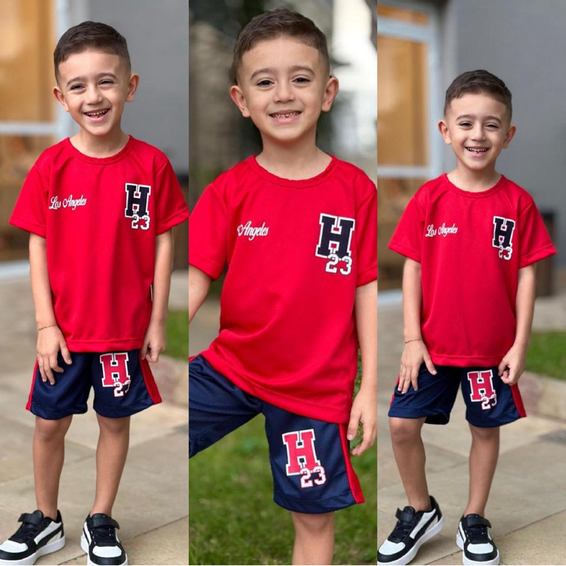 Conjunto Infantil  Masculino Dri Fit lançamento verão 2025 Camiseta + Bermuda