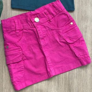 Saia cargo jeans  colorida infantil menina em Oferta na Shopee