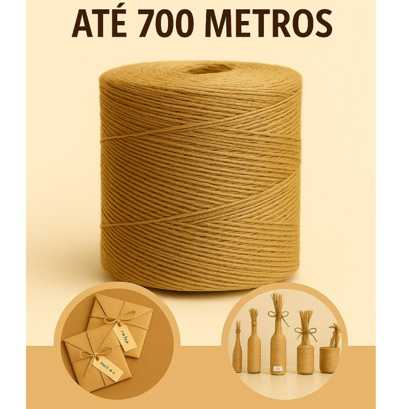 Fio Cordão Sisal De 1MM Fibra 100% Natural Barbante Acabamento Fino Rustico Decoração Corda De Artesanato Jardinagem em Oferta na Shopee