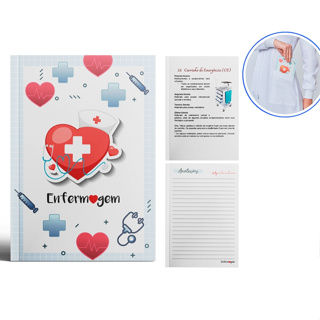 Livro de bolso enfermagem com explicativas e paginas para anotações ideal para estagios em Oferta na Shopee
