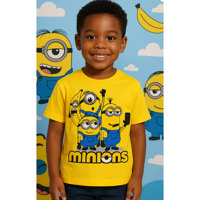 Camisa Camiseta Infantil Minnions Fantasia Personagens Meninos e Meninas em Oferta na Shopee