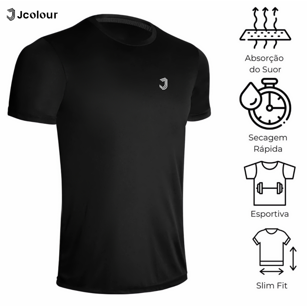 Jcolour Camiseta Térmica Masculina Academia Treino Fitness Proteção Uv Dry Fit Esporte em Oferta na Shopee