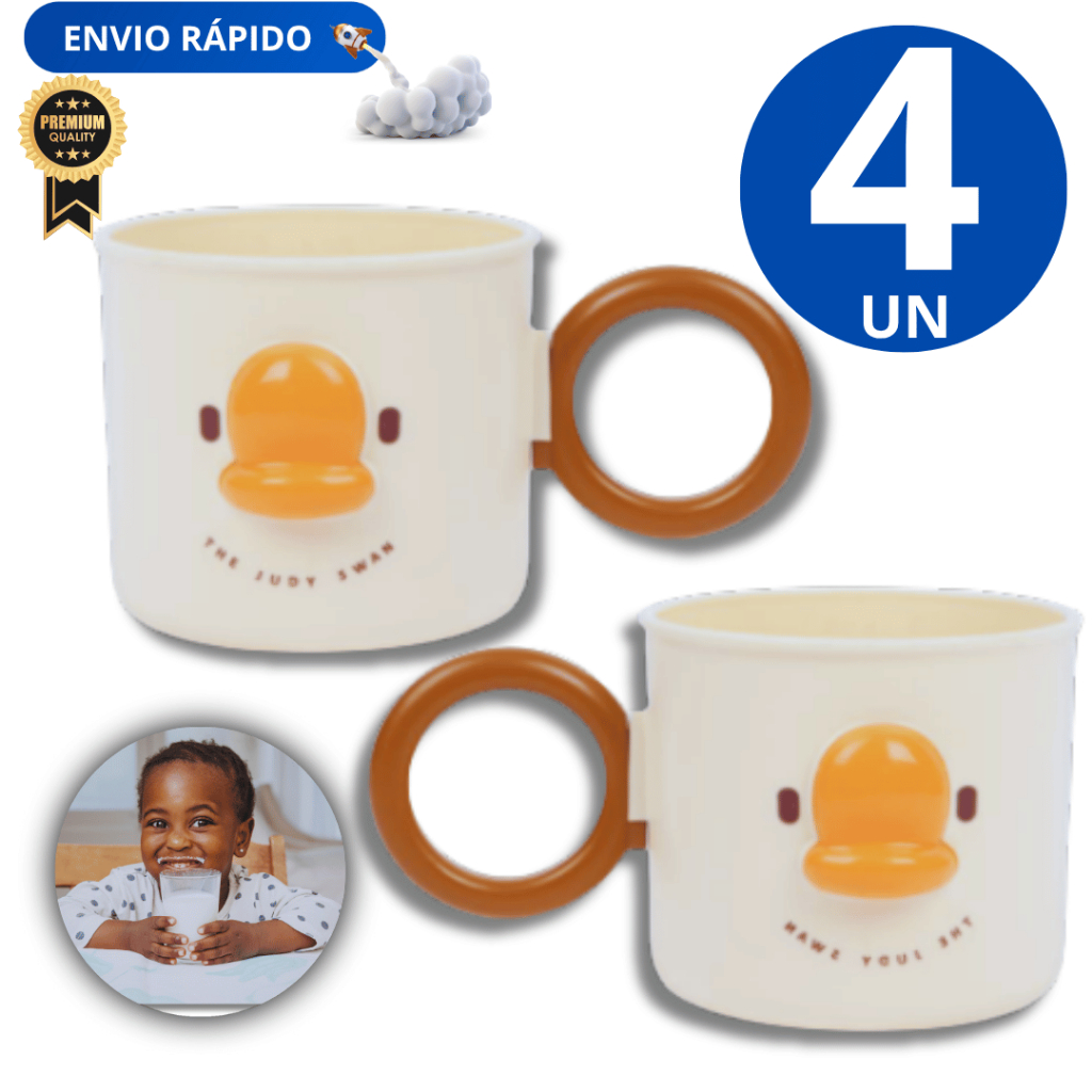 04 Caneca de Plástico Infantil 380ml Linha Resistente Premium Copo do Bebé Variáveis Utilidades Qualidade Garantida