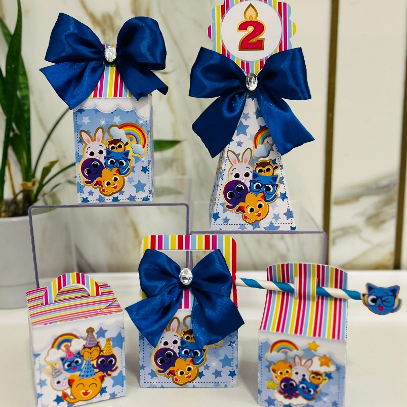 Kit Personalizado Bolofofos Menino | Lembrancinha para Aniversário | Caixinhas decoradas para festa
