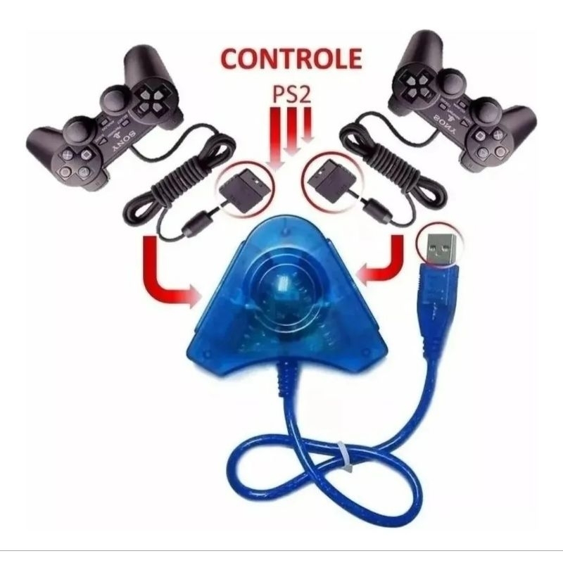 Adaptador USB duplo controle ps1/ps2