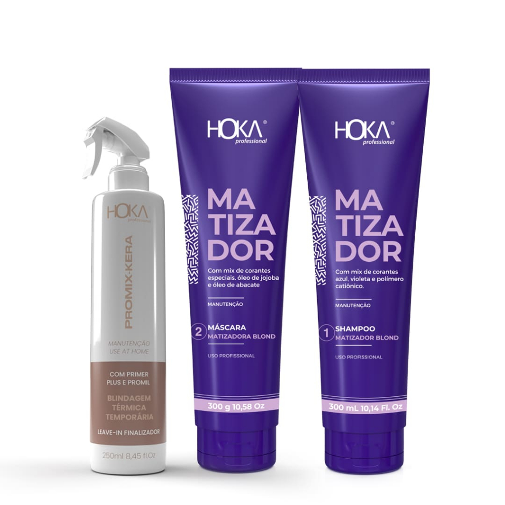 Kit Matizador Desamarelador + Leave-in Finalizador Promix-Kera Hoka