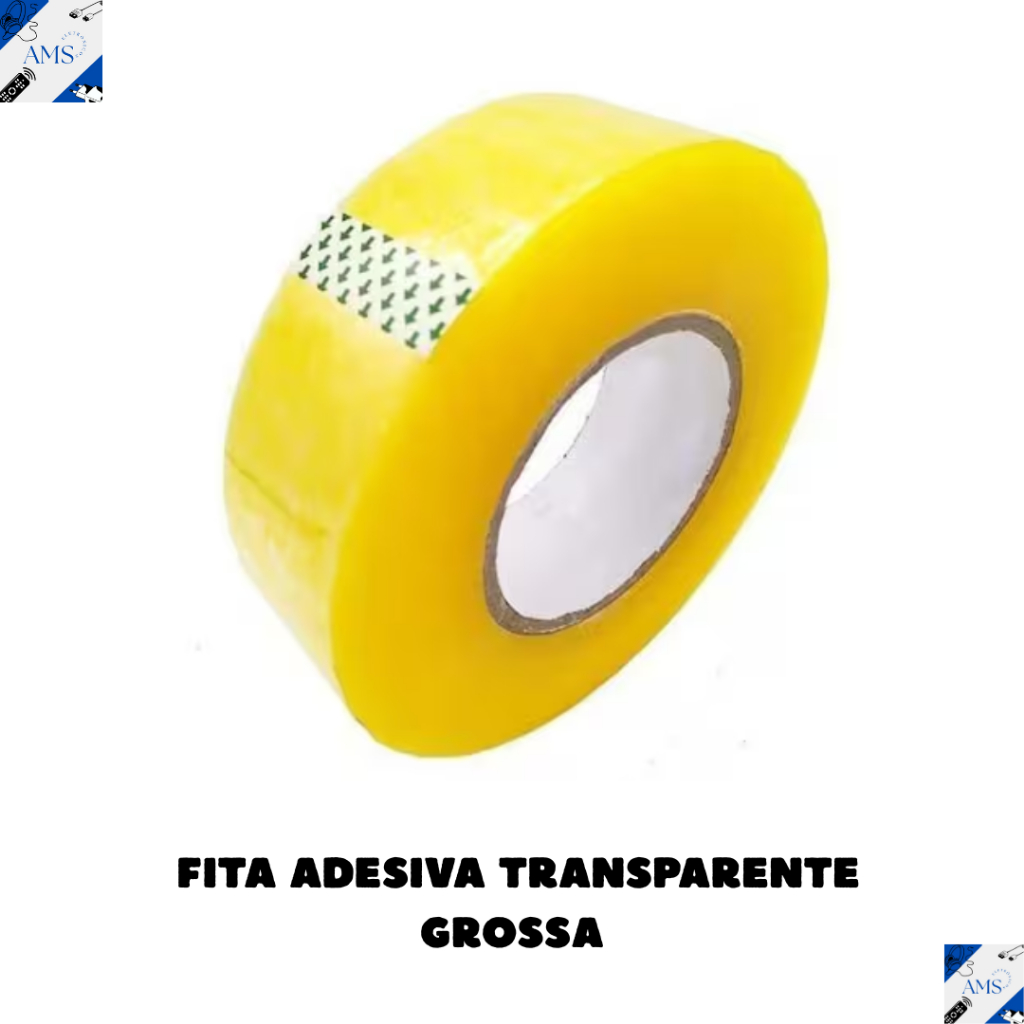 Papelaria Fita Adesiva Transparente Grossa Larga Durex Embalar Caixas e Encomendas em Oferta na Shopee