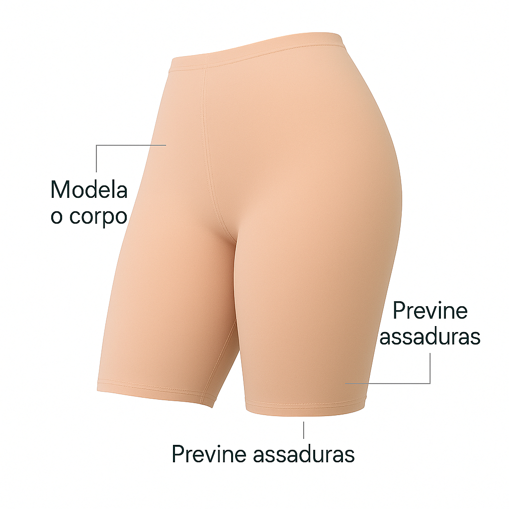 Short Anágua Bermuda Modeladora Cintura Alta Segunda Pele Térmica Longo Feminino REF.128 em Oferta na Shopee