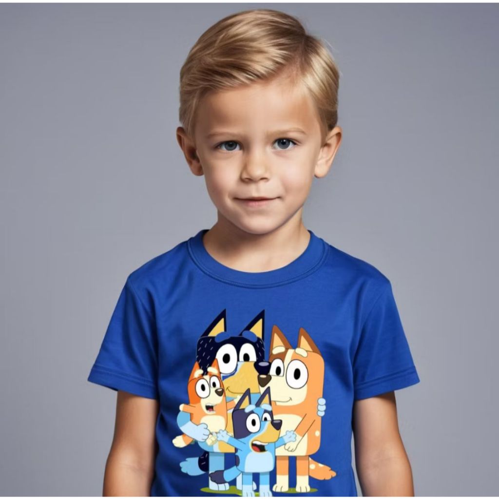 Camiseta Infantil Estampada Blu e Bingo  Manga Curta Tecido Leve em Oferta na Shopee