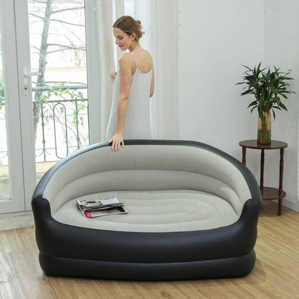 Mini Sofá Poltrona Puff preguisoso 2 Lugares Inflável camping