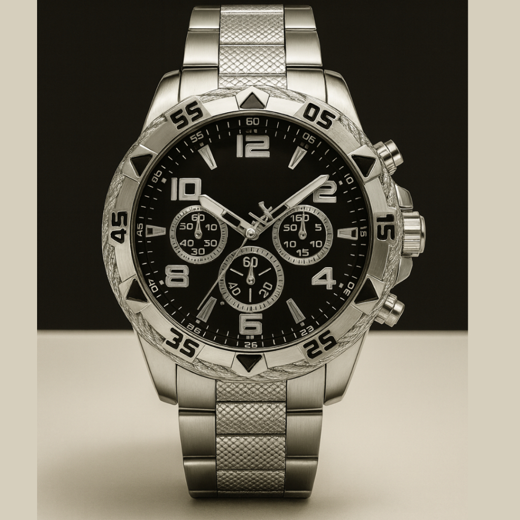 Relógio Masculino Luxo Dourado Prata Aço Inoxidável Presente Pais Estilo Pesado em Oferta na Shopee