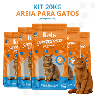 Areia Sanitária Higiênica Para Gatos Sem Perfume Kets Gatíssimo Pacote 4Kg em Oferta na Shopee