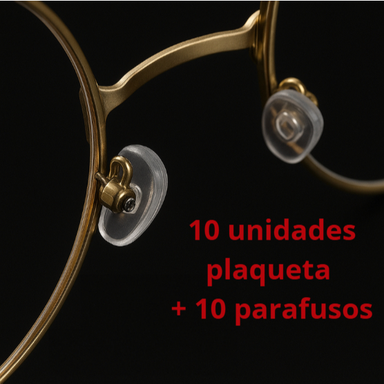 10 Plaquetas De Silicone Para Óculos + 10 Parafusos De Plaqueta /Almofada/Confortável/Antiderrapante em Oferta na Shopee