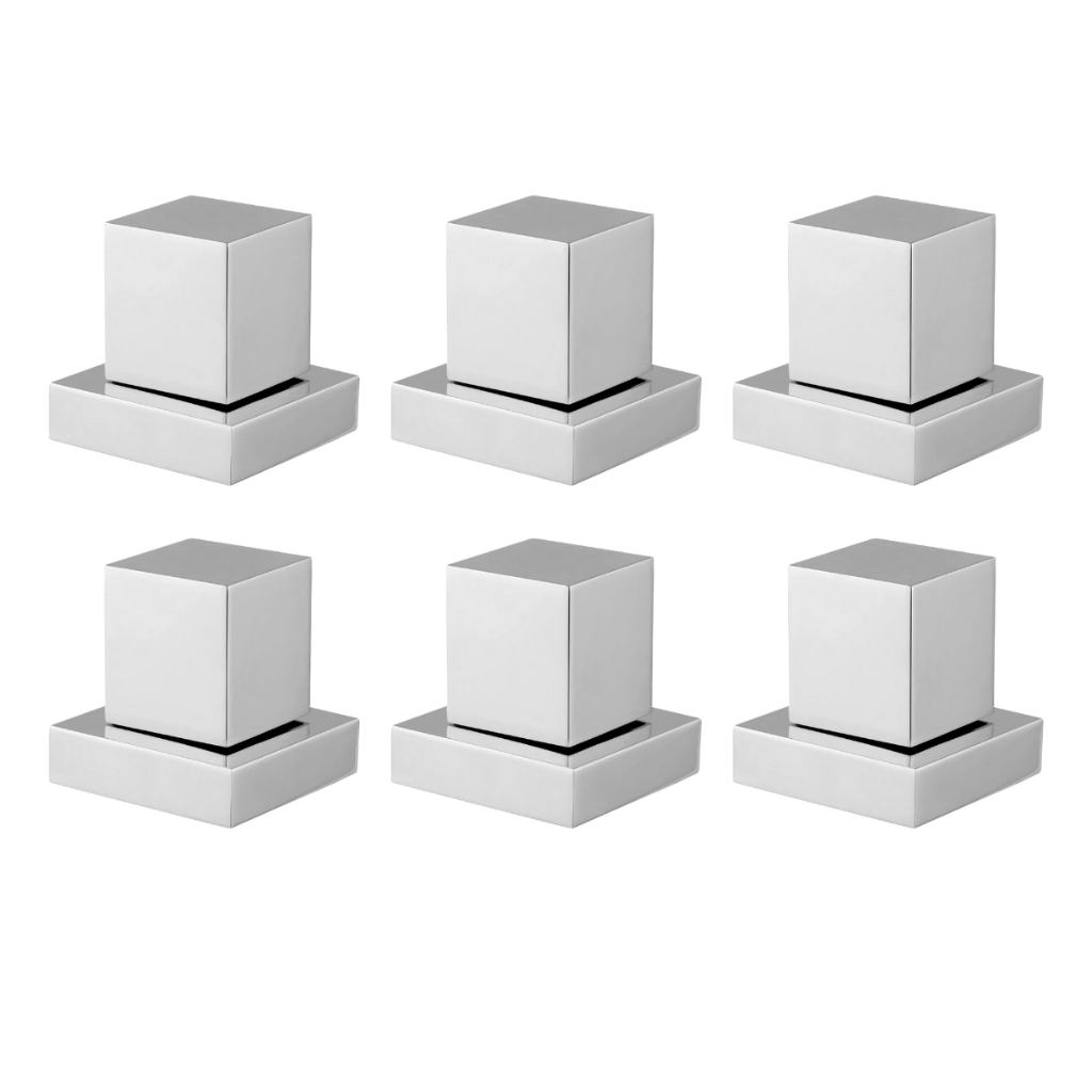 6 Acabamento Quadrado Registro Pressão /Gaveta Cromo Premium 100% Metal Padrão Deca Preço Imperdível