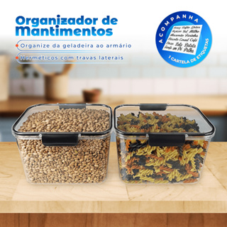 Kit 2 Hermético com Trava 3600ml Organizador Armário Lavanderia Geladeira em Oferta na Shopee