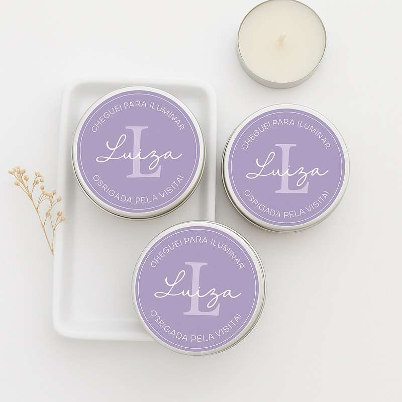 KIT Vela aromática personalizada para lembrancinha maternidade