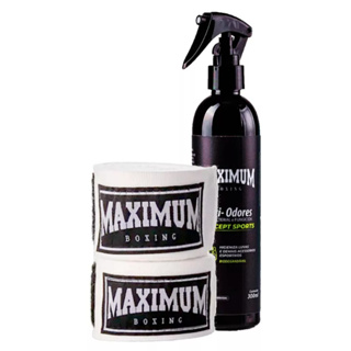 Spray Anti-Odor Higienizador + Bandagem White de Muay Thai e Boxe de 3 Metros ou 5 Metros - Maximum em Oferta na Shopee