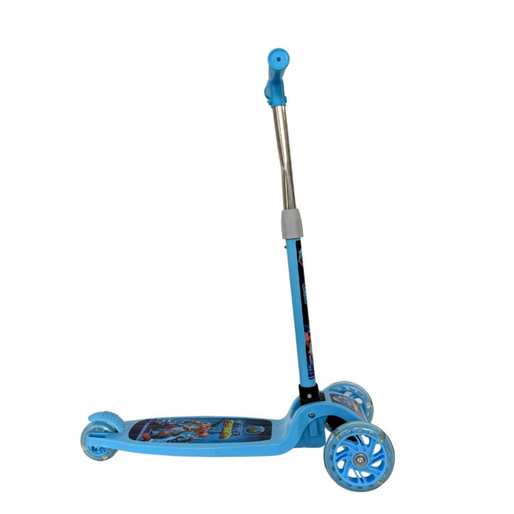 Patinete Criança Cor Azul/Rosa 3 Rodas LED Dobrável