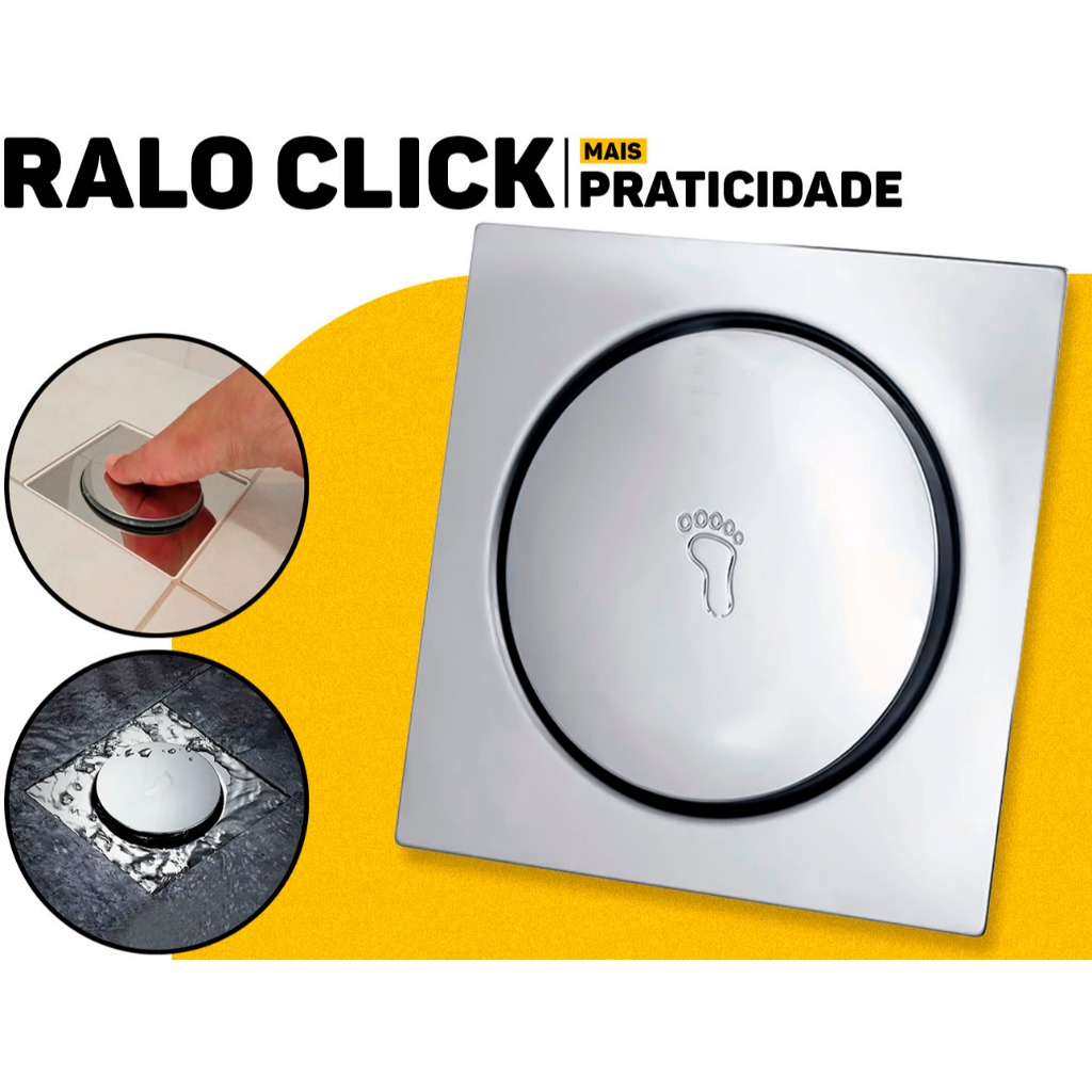 Ralo 10x10 Aço Inox Fertak Quadrado De Embutir Click Anti Inseto P/ Piso De Banheiro E Cozinha Design Moderno em Oferta na Shopee