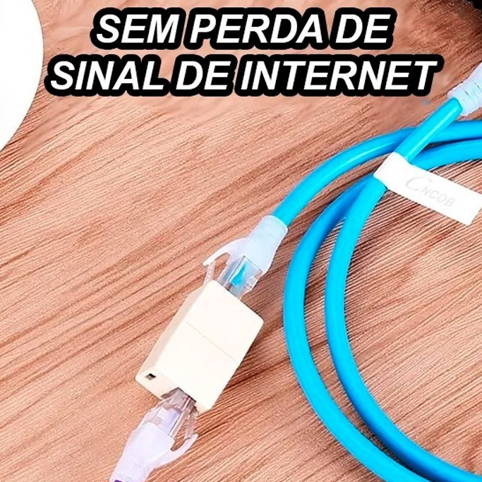 Cabo de Rede 5/10/15/20/25 e 30m + Adaptador RJ45 p/Internet, smart, Notebook, Video Game, Roteador em Oferta na Shopee