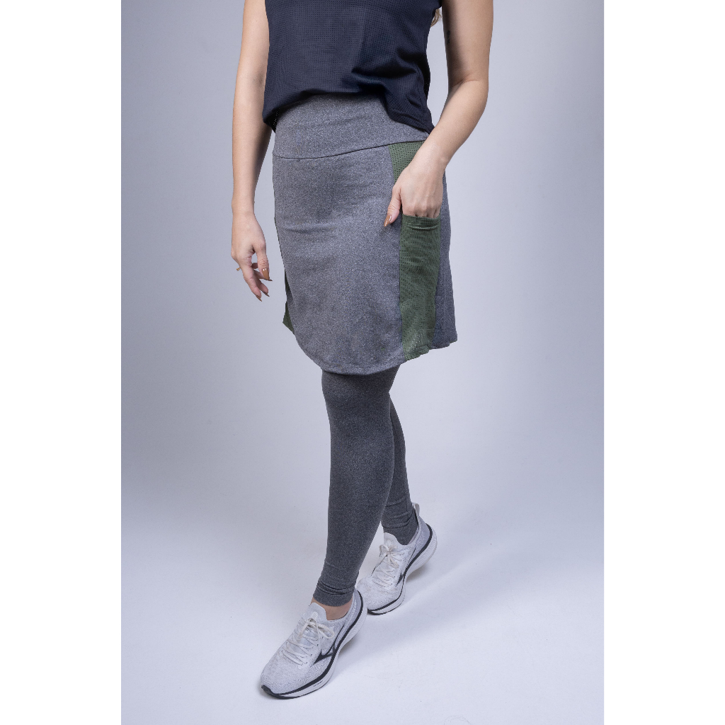 Saia Calça Legging Avulsa Moda Fitness Evangélica Cristã Modesta Com Bolso