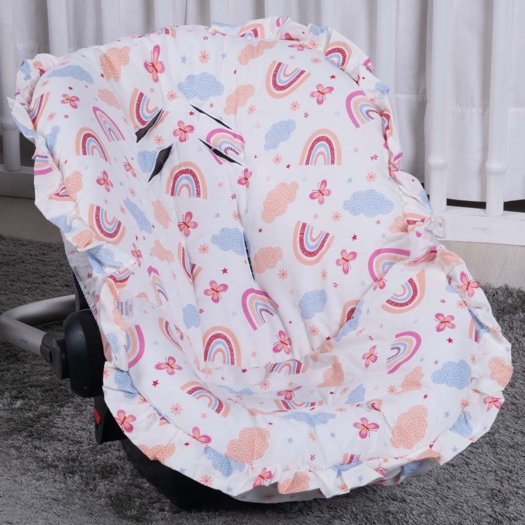 Capa De Bebê Conforto Acolchoada e Super Macia - 100% Algodão Menino Menina