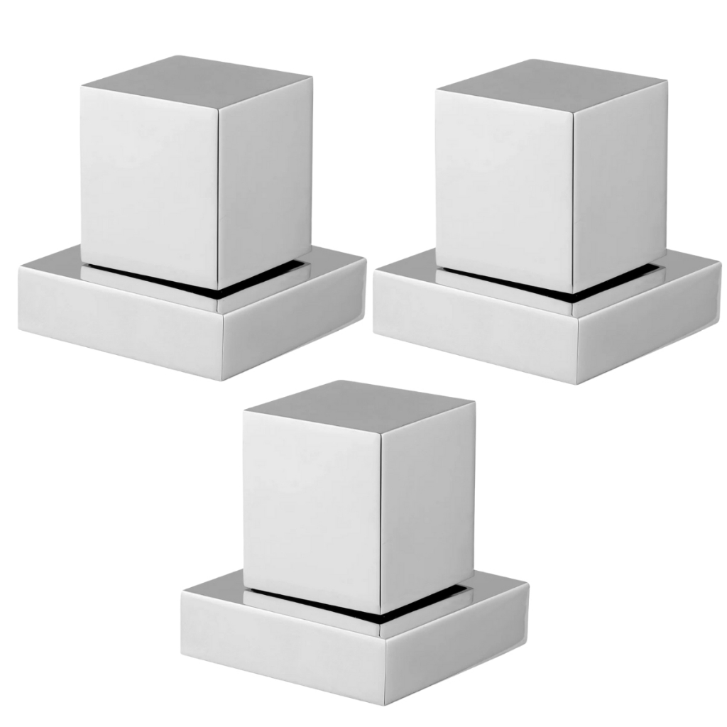 3 Acabamento Para Registro Quadrado Deca 100% Metal Top 1/2 3/4