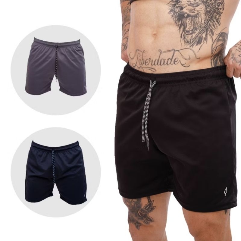 Bermuda Shorts Kit 2  Kit 3  kit 4  Kit 5 it 6  Masculino Dry Fit Calção Para Futebol Acadêmia Treino Piscina 洞