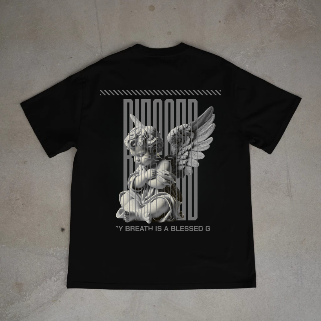 Camiseta Oversized Academia Unissex 100% Algodão – Modelo "Anjo Blesse Breath" | Conforto e Estilo para seu Treino