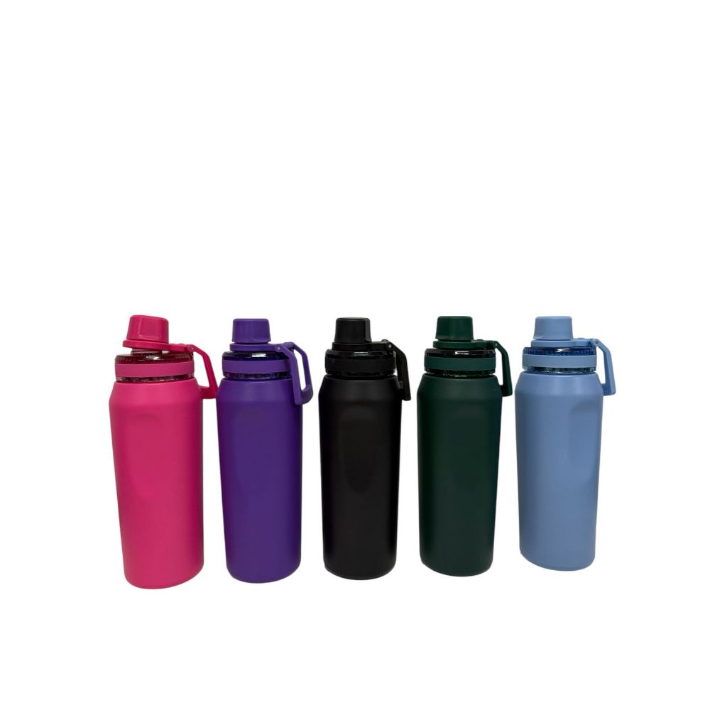 Garrafa Térmica em 4 volumes diferentes. Escolha a sua! Garrafas vibrantes com alça e vedação segura em Oferta na Shopee