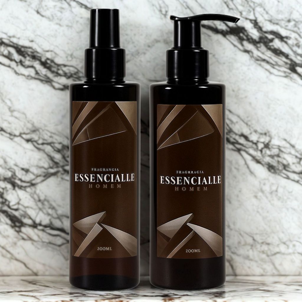 Kit Para Homens Cheirosos Essenciale - Body Splash + Creme Hidratante Corporal 200ml em Oferta na Shopee