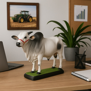 Escultura Gado em Resina Artesanal | Nelore Guzerá Gir | Decoração Fazenda Sítio Campo Rústica Presente em Oferta na Shopee