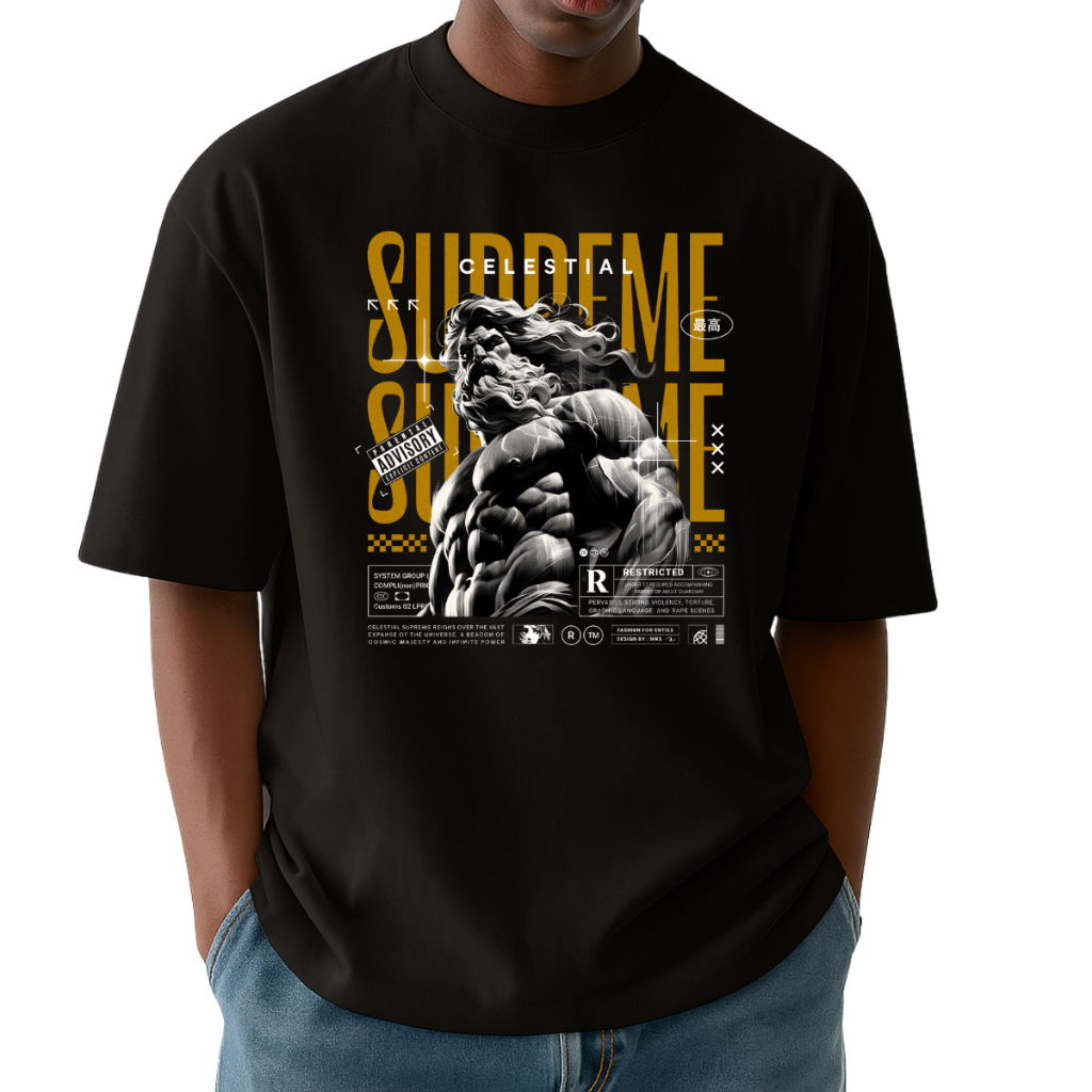 Camiseta Oversized Academia Unissex 100% Algodão – Modelo "Zeus" | Conforto e Estilo para seu Treino