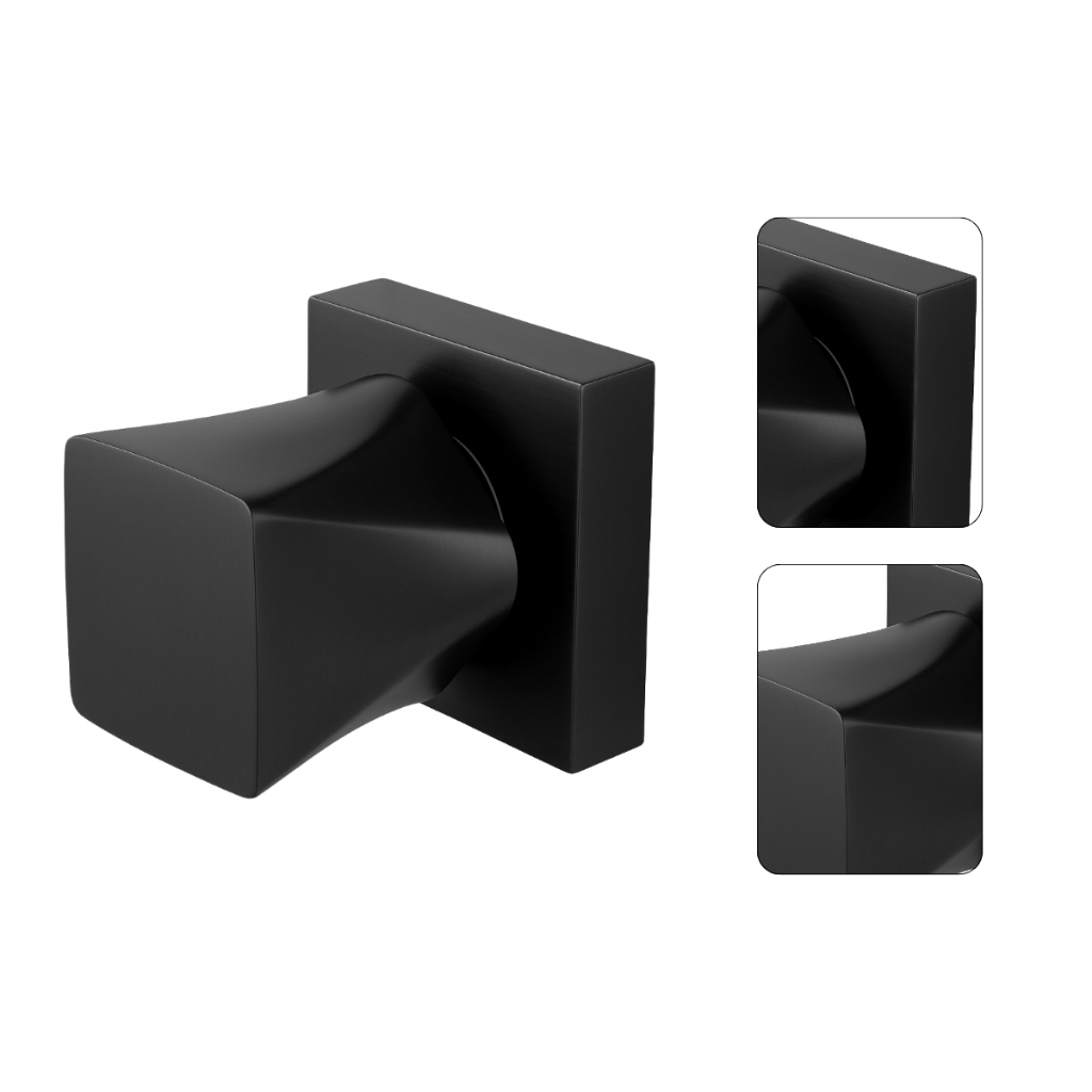 Acabamento de Registro Quadrado Diamante Super Luxo 100% Metal Preto Fosco Pressão Gaveta 1/2 3/4