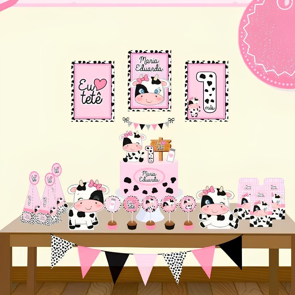 Kit Festa Eu amo Tete Menina/ festa em casa/ Mesversário/ Kit Festa ''Só um Bolinho
