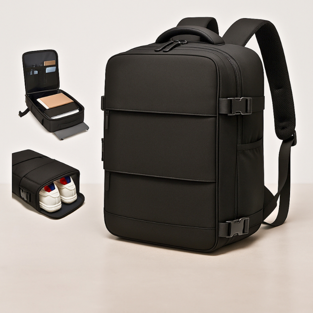 Mochila Masculina e Feminina Grande Executiva Impermeável Viagem Escolar Notebook Reforçada Preta