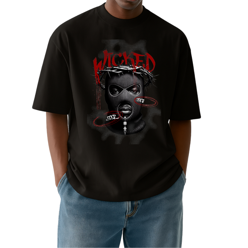 Camiseta Oversized Unissex Streetwear 100% Algodão "Bandido Wicked" – Ideal para Academia | Lançamento Exclusivo